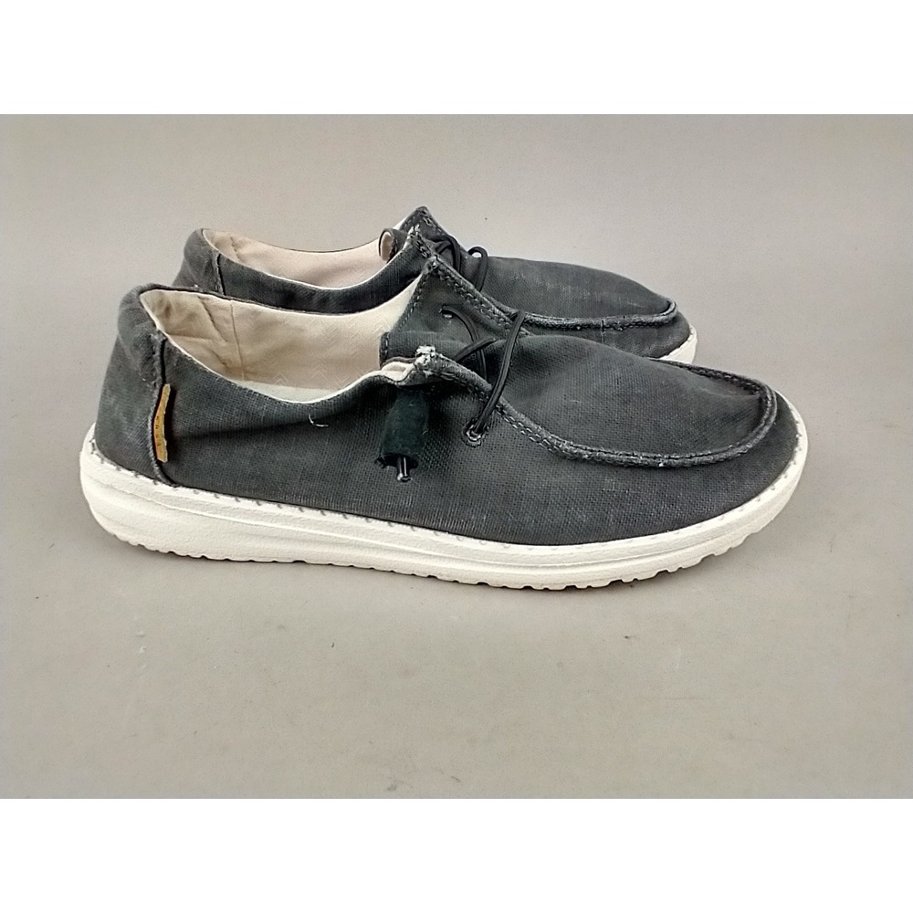 Hey Dude Wendy Chambray Off Black‎ Slip On Loafers Womens Size 5 121414949